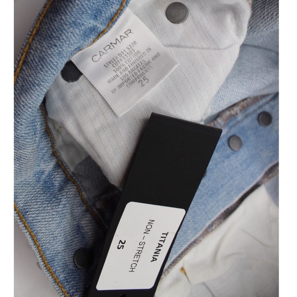 LF Carmar NWT High Rise Light Wash Destroyed Open Frayed Hem Jean Shorts 25 0 - Picture 9 of 9